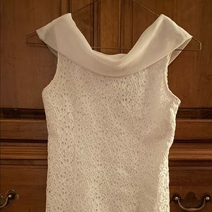 Sweet Soda Girl’s White Size 10 Dress with Lace Overlay.